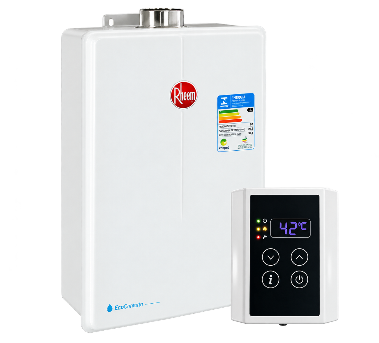 Aquecedor digital 35 litros Rheem